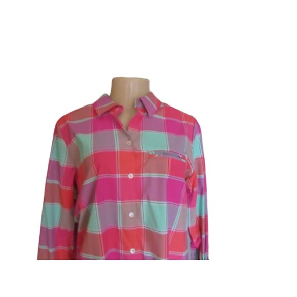 Foxcroft Sun Protection UPF 50 Button Down Shirt w Roll Up Sleeves Size 10 - Picture 3 of 7